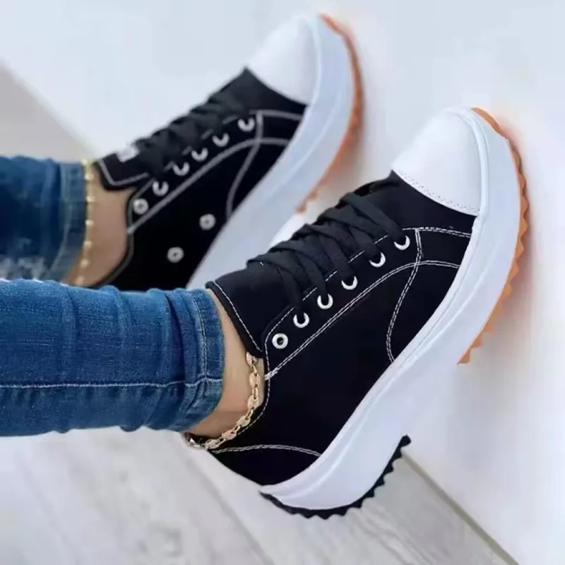Sneakers Women Shoes 2022 Pattern Canvas Shoe Casual Women Sport Shoes Flat Lace-Up Adult Zapatillas Mujer Chaussure Femme