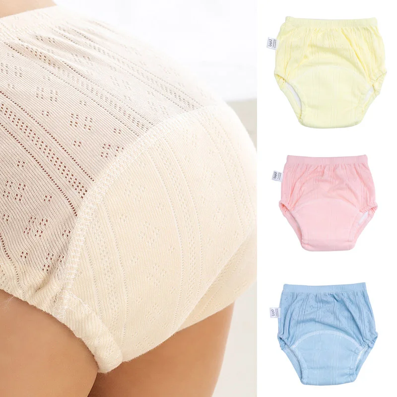 

Тренировочные штаны для новорожденных, детские шорты, однотонное моющееся нижнее белье, тканевые подгузники для маленьких мальчиков и девочек, многоразовые подгузники, трусики для младенцев