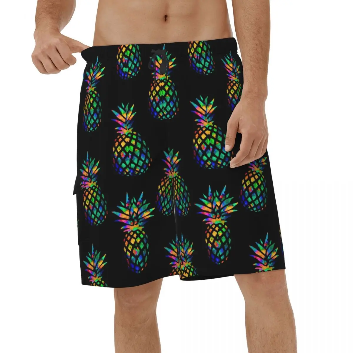 

Pineapple Shorts Quick Dry Mens Swimwear Fruits Printed Male Beach Board Shorts