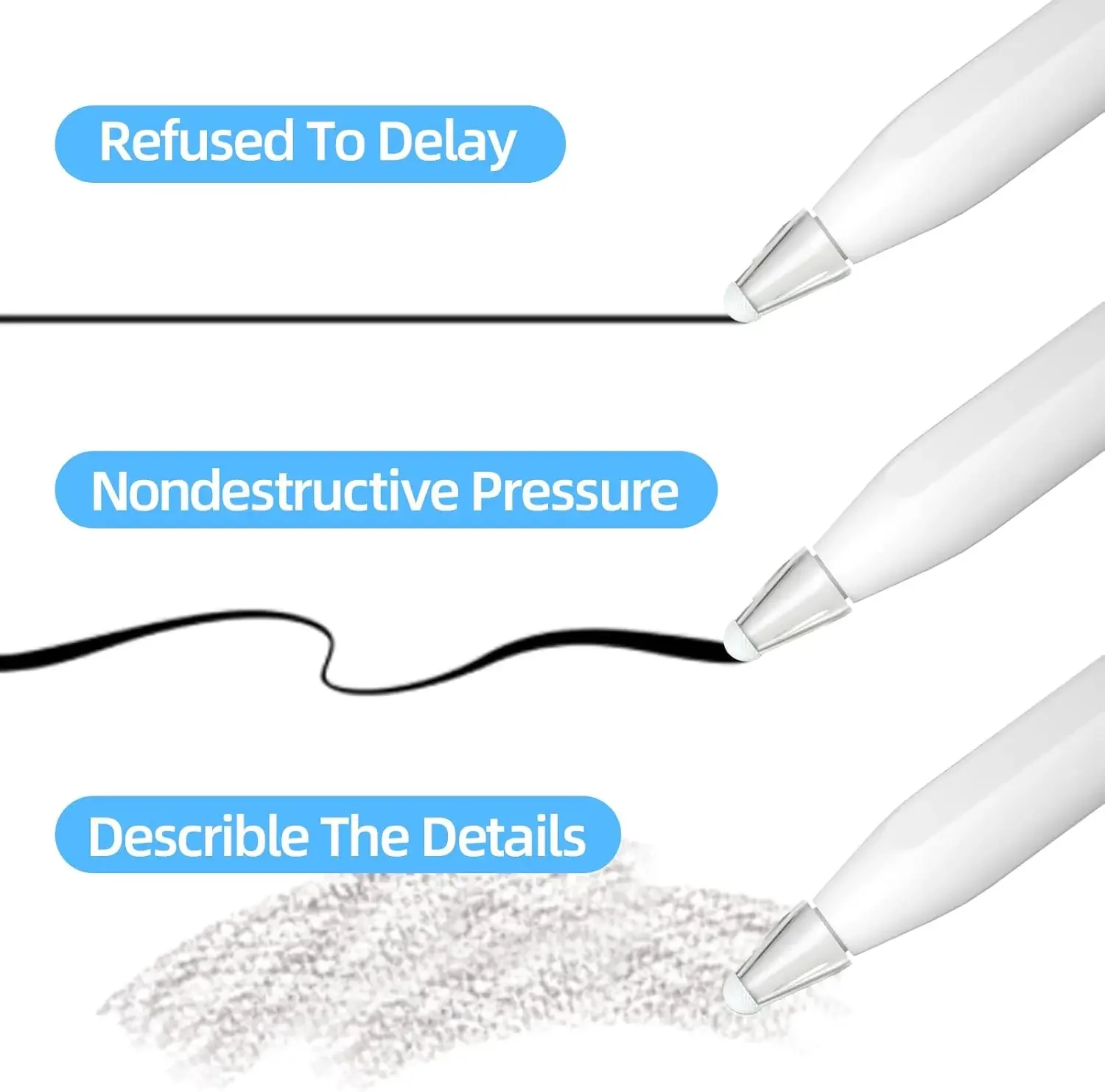Крышка пера из волокна подходит для Apple Pencil 1-го 2-го поколения сменные наконечники