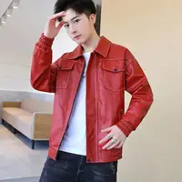 Leather Jackets New Men's Youth Jackets Top Trend Lapel Fashion Leather Jackets Plus Size Motorcycle Clothes Leather Jacket Men