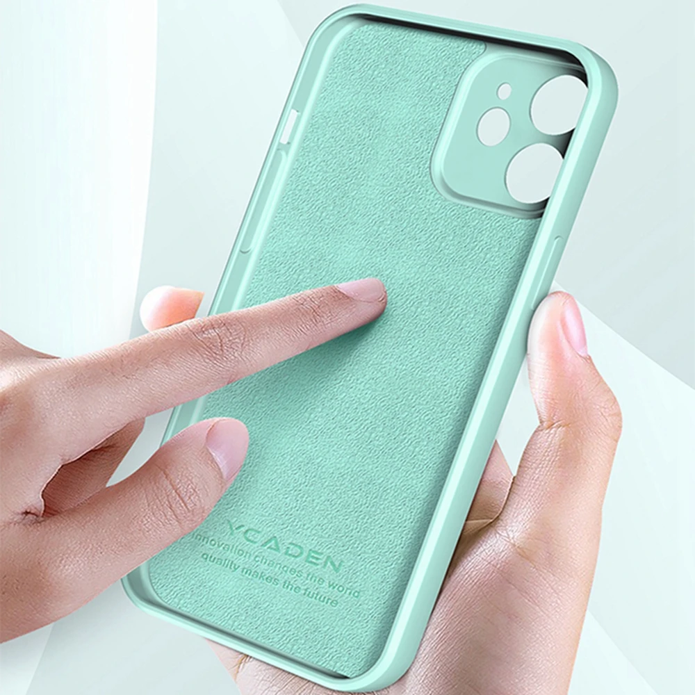 Luxury Square Liquid Silicone Phone Case For iPhone 12 13 11 Pro Max Mini X XR XS Max 7 8 6 6s Plus SE 202 Shockproof Soft Cover