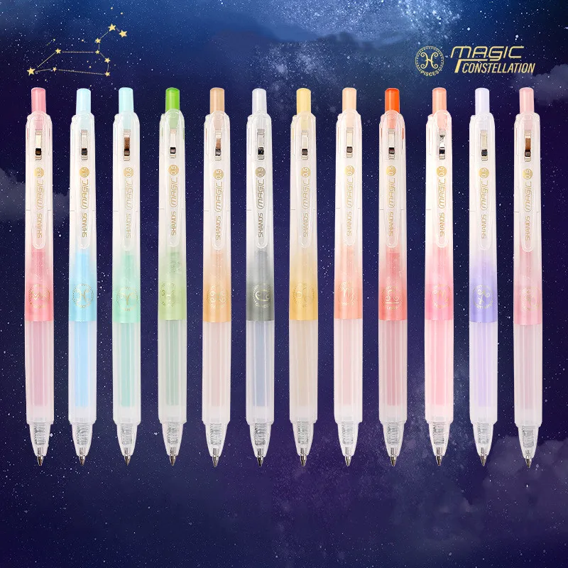 

European Style Gel Pen Vintage Twelve Constellations Series Colorful Gel Black Scrapbook Tool Gel Pen School Student Supplies