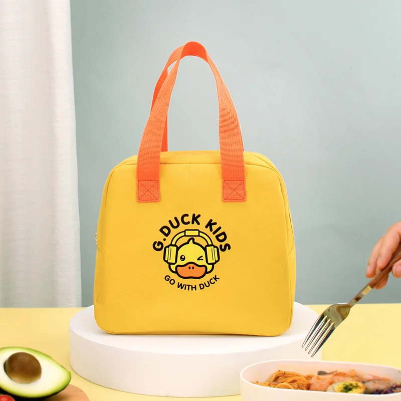 

Новая маленькая сумка для ланча с изображением желтой утки, женская сумка, детский Ланч-бокс, сумка для ланча из алюминиевой фольги, сумка дл...