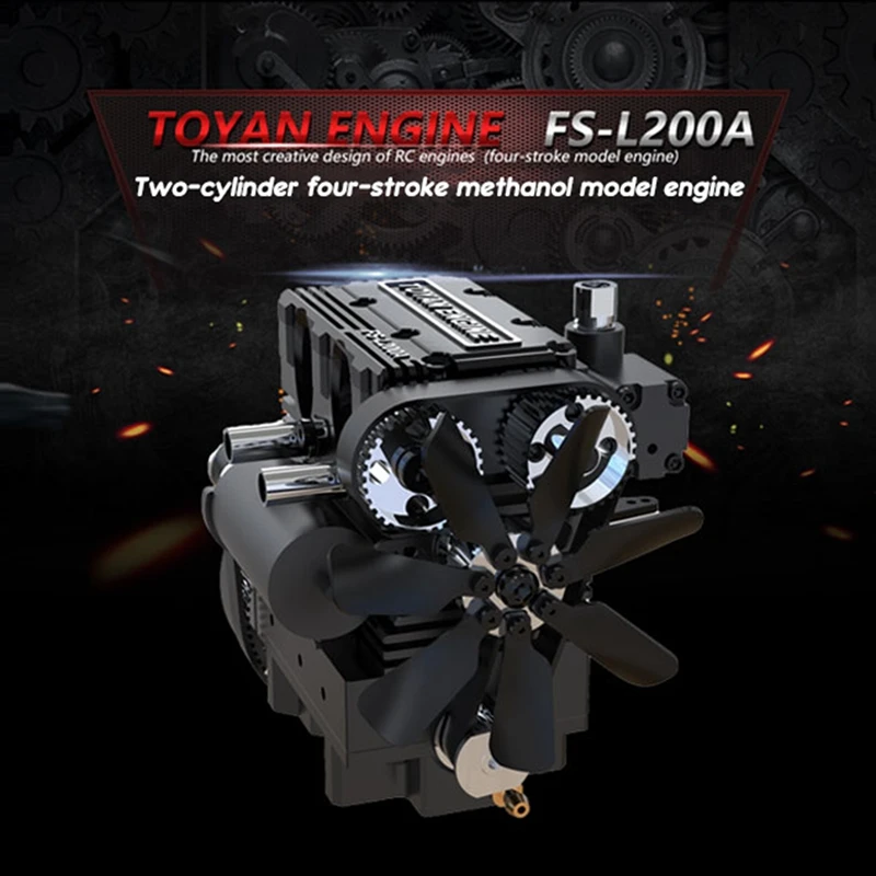 

TOYAN FS-L200A Engine 4 Stroke Inline Twin Cylinder Methanol Engine 3.5Ccx2 For Remote Control Car Model Engine Kit