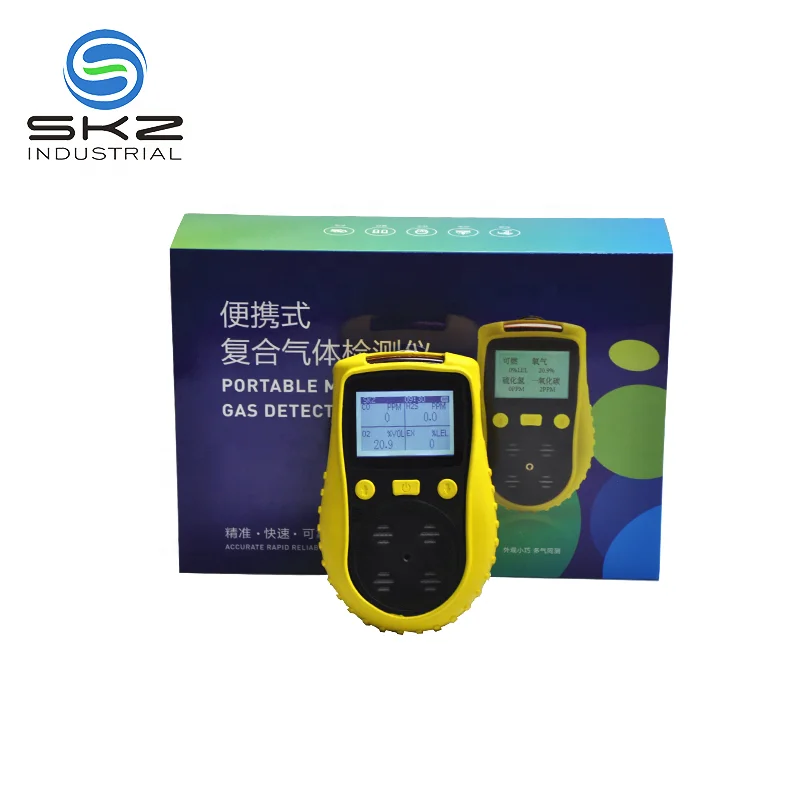 

high quality competitive price CO H2S O2 CH4(LEL) 4 in 1 portable gas detector alarming device