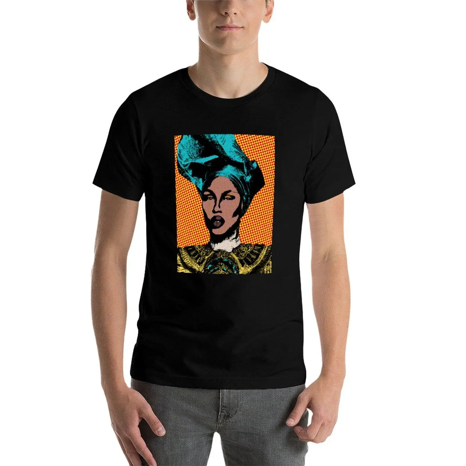 Фото Футболка в стиле поп-арт Shea Coulee, быстросохнущая, с коротким рукавом, для фитнеса. №4