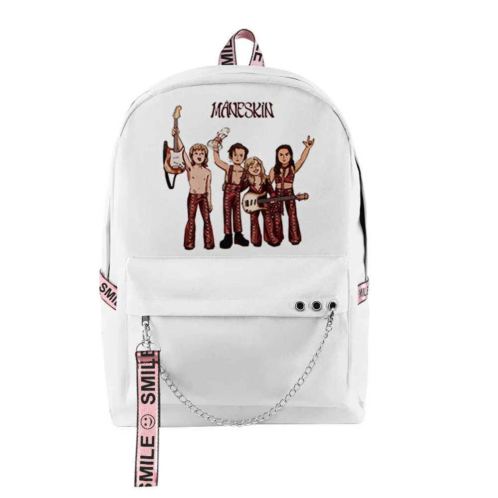 

Новинка, классные школьные ранцы с мультипликационным рисунком, дорожные сумки унисекс Maneskin, водонепроницаемые Рюкзаки из ткани Оксфорд с 3D-принтом для ноутбука на плечо