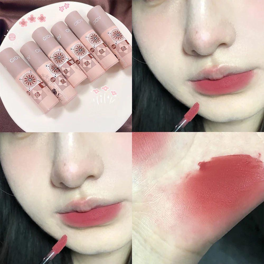 

Printing Cute Matte Liquid Lipstick Velvet Lip Mud Glossy Lip Gloss Lip Balm Sexy Red Lip Tint Cream Pigment Makeup