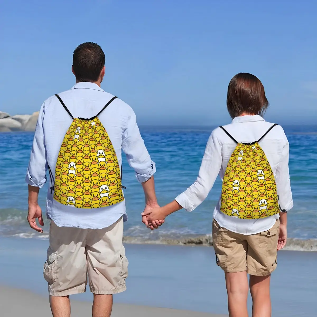 Классический мультяшный резиновый рюкзак на шнурке с утенком заказ спортивная