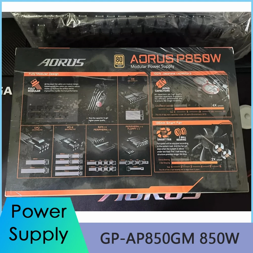 Блок питания для Gigabyte GP-AP850GM 850W AORUS P850W AP850GM 80PLUS Gold ATX 12V, высокое качество, быстрая доставка