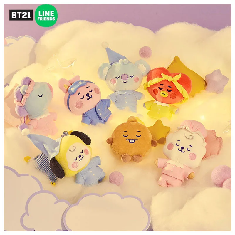 

Line Friends Kawaii Bt21 Baby Series Pajamas Plush Doll Cute Cartoon Animals Stuffed Plushie Soft Toys Children Birthday Gift