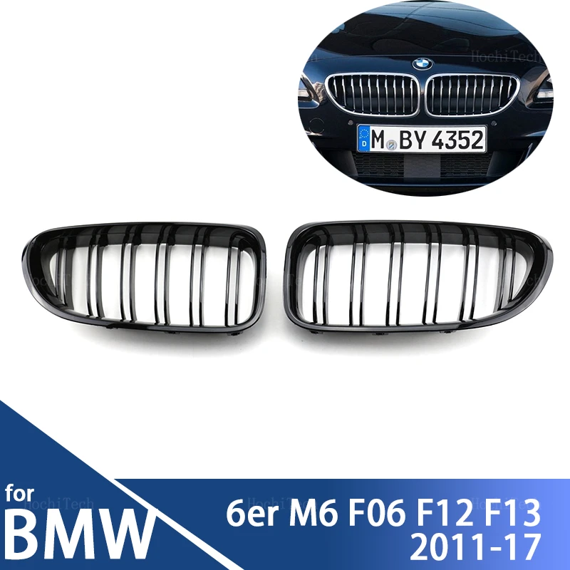 

Front Bumper Kidney Grill For BMW 6 series F06 F12 F13 2012-2017 Gloss Black Dual Line Grille Racing Grilles Replacement Part