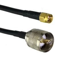 rg58 cable uhf pl259 male plug to sma male plug rf coaxial jumper pigtail wire terminals straight 6inch20m