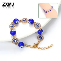 zxmj new fashion bracelet evil devil eye bracelets for women diamond blue bracelets adjustable womens bracelets popular jewelry