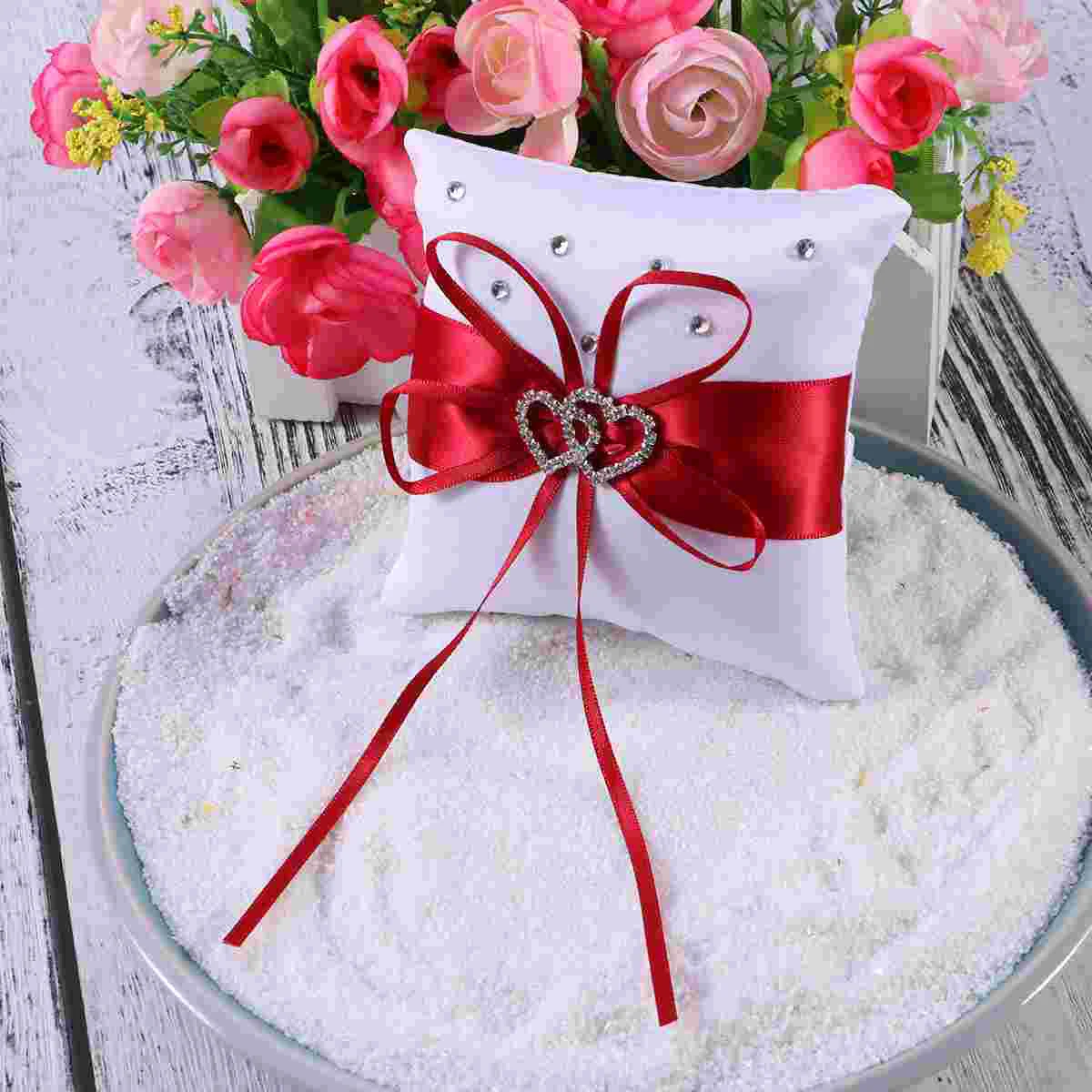 

Ring Bearer Pillow Flower Girl Pillows Wedding Basket Set Baskets Weddings Cushion Linen Holder Lace Decorated Box Rustic