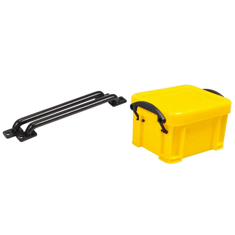 

2PC Metal Body Shell Handrail For 1/10 TRX-4 TRX4 Axial SCX10 90046 D90 D110,75Mm & 1PCS Plastic Scale Storage Box Tool