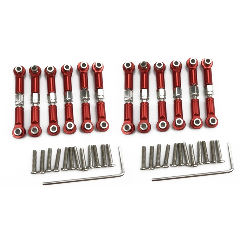 

12Pcs Adjustable Metal Linkage Pull Rod Front /Rear Servo Link For Wltoys A949 A959 A969 A979 K929 RC Car