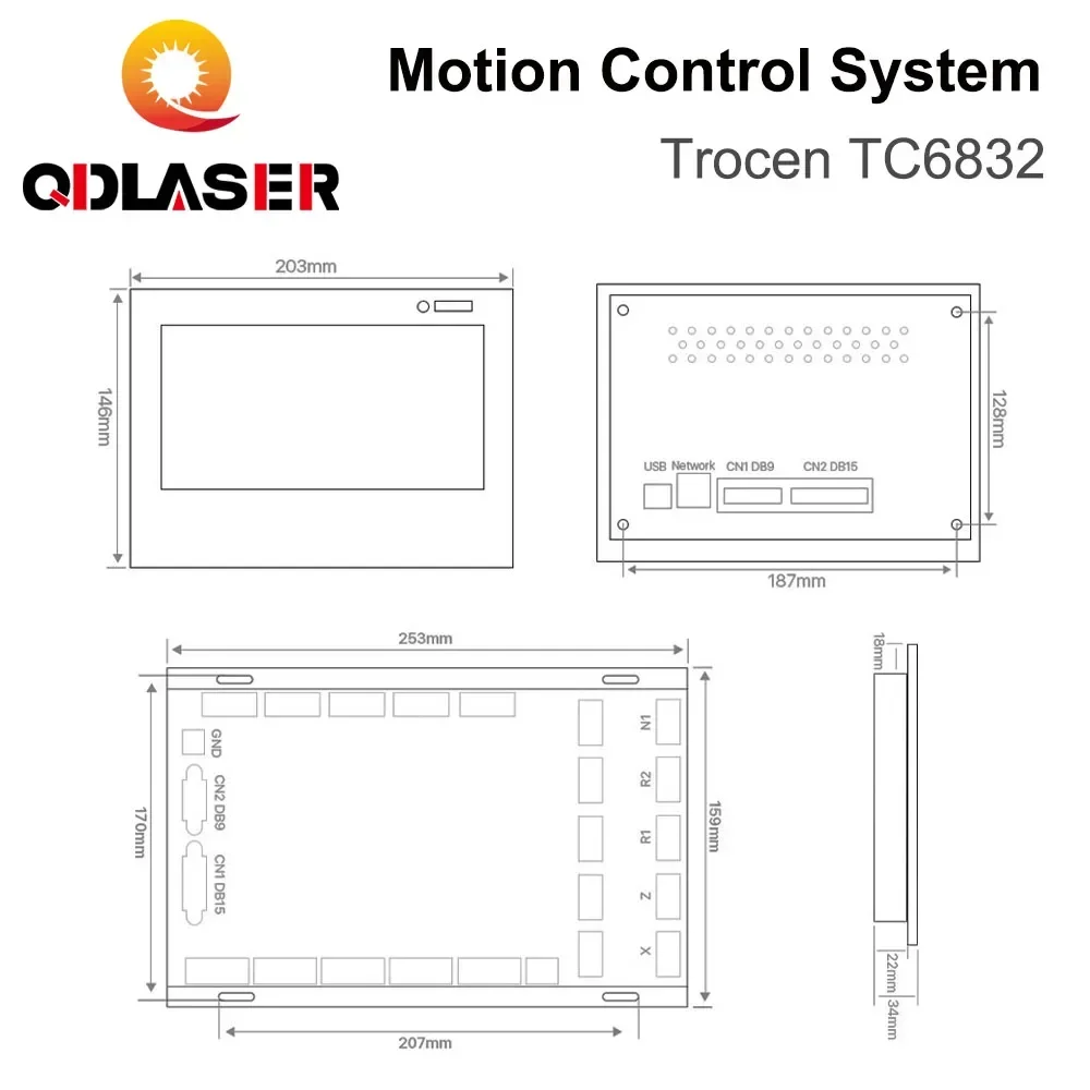 QDLASER Trocen TC6832 Система управления вибрирующим ножом для резки шпинделя Контроллер