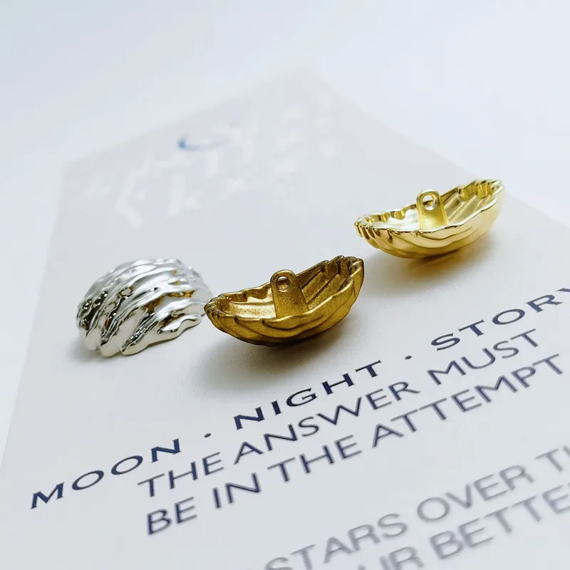 Круглые металлические пуговицы для женщин золотистые серебристые одежды курток