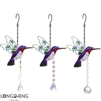 123pcs hummingbird crystal suncatcher hanging crystals ball prism chandelier wall window pendants for garden room home decor