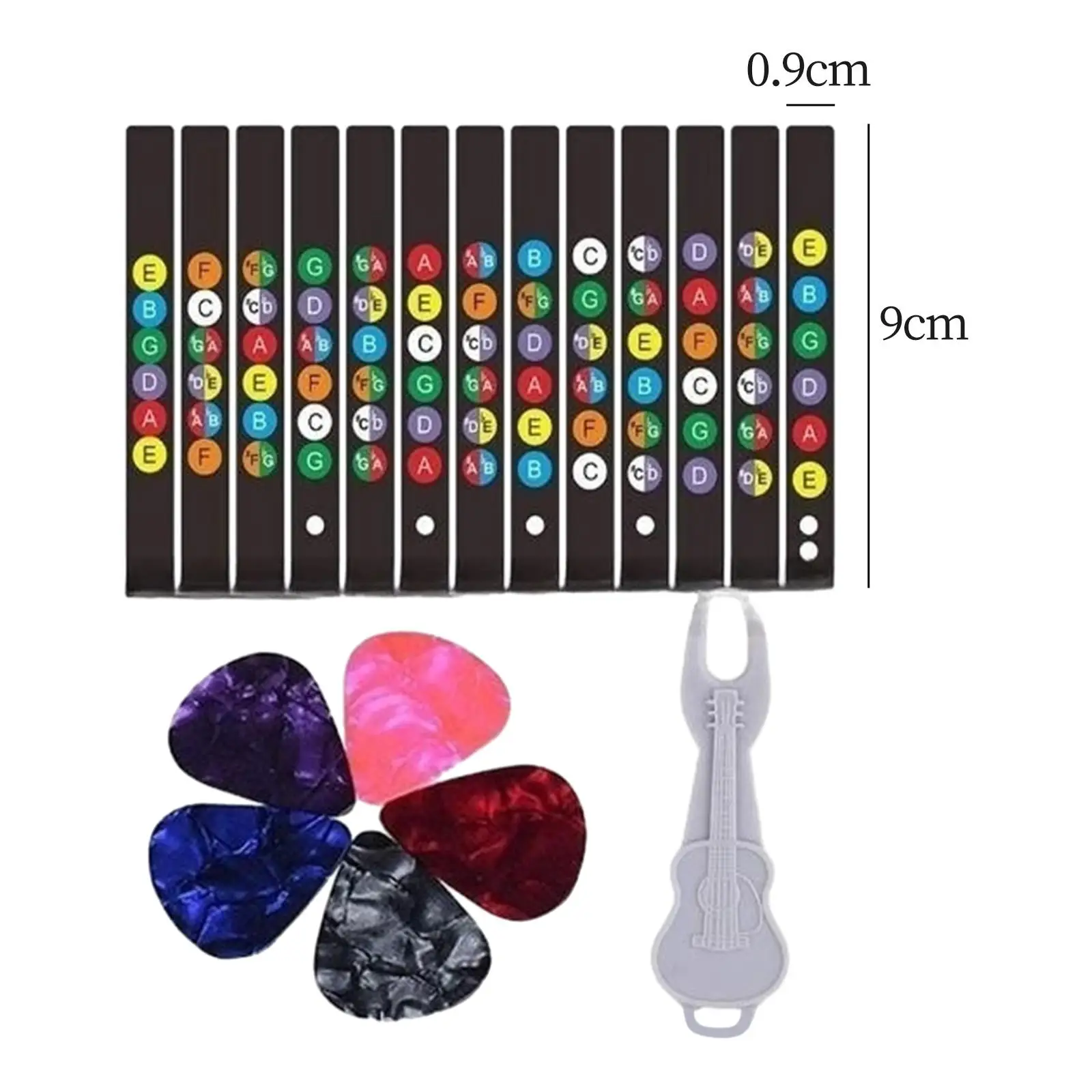 Самоклеящиеся наклейки на гриф гитары с цветовым кодом лады грифа инструменты