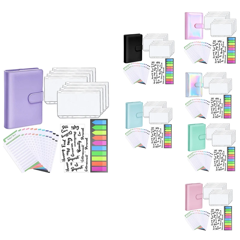 

Папка формата А6, полиуретановые Перезаправляемые карманы для блокнотов с 6 кольцами, справочные расхода, ярлыки, этикетки