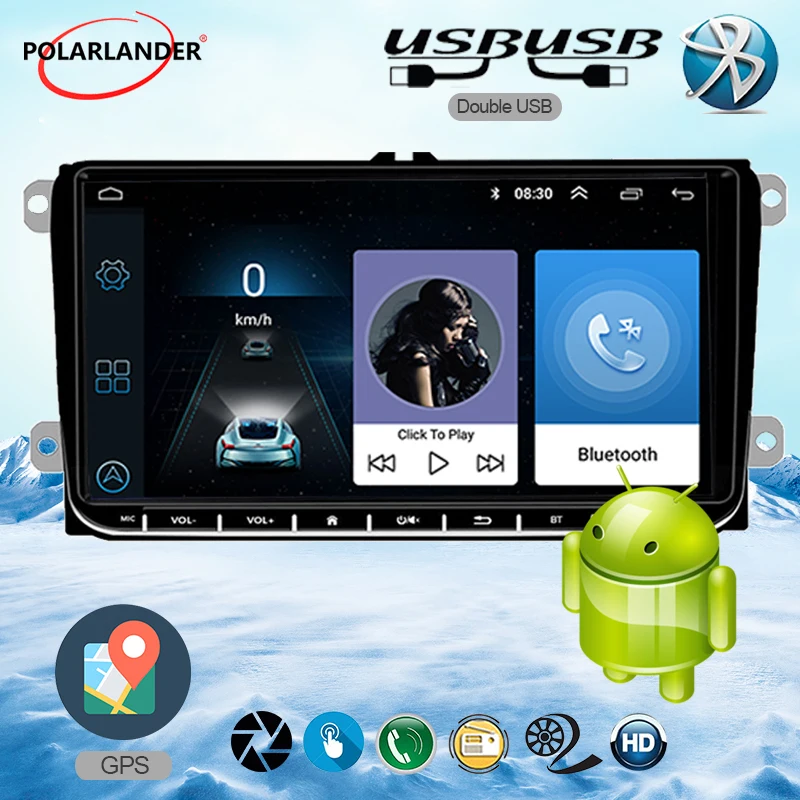 

Car Radio 2 Din Android Bluetooth Built-in Carplay WIFI FM 9 Inch GPS Navigation 1+16G For Bora Golf VW Polo Passat B6 B7 Touran