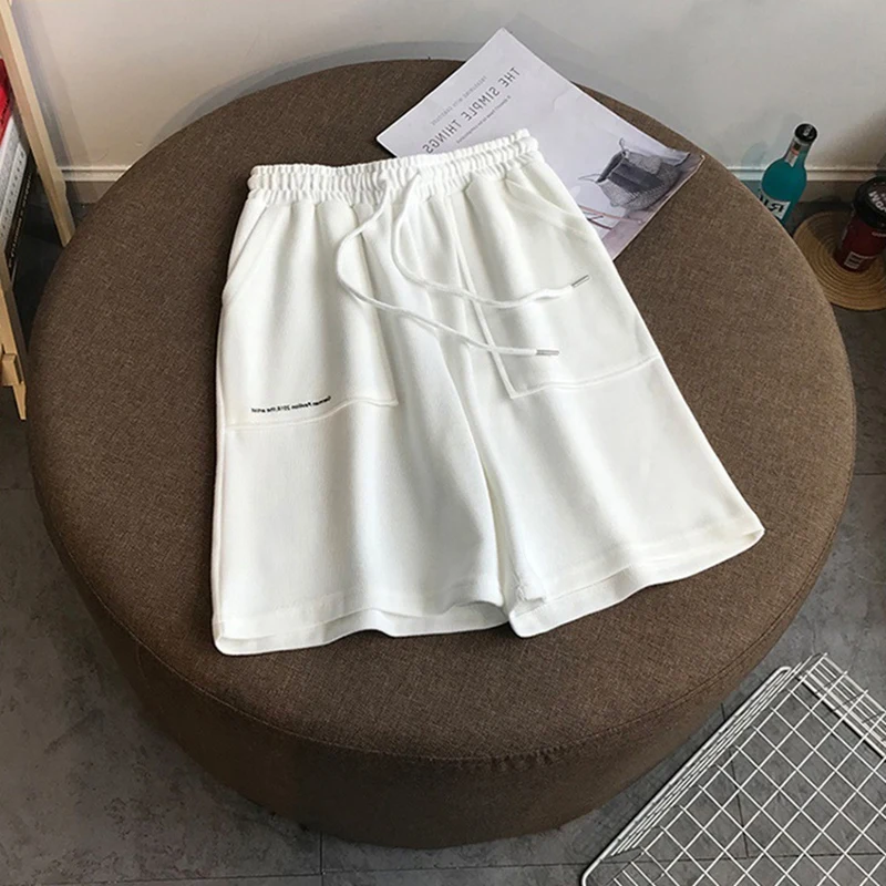 

Womens Comfy Drawstring Casual Elastic Waist Pocketed Loose Fit Shorts Summer Korean Loose Shorts