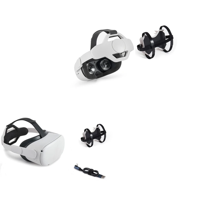 

2 шт./3 шт. регулируемая повязка на голову, кронштейн, ремешок на голову, держатель питания, совместимый с Oculus Quest 2