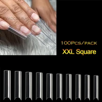 extra long c curve half cover nail tips xxl square straight 100pcs deep c curved uv gel manicure tip