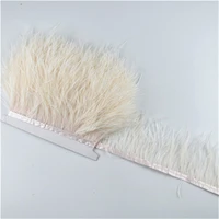 1meters real ostrich feather trim skirt fringe height 8 10cm white ostrich feather ribbon trims wedding party dress decoration