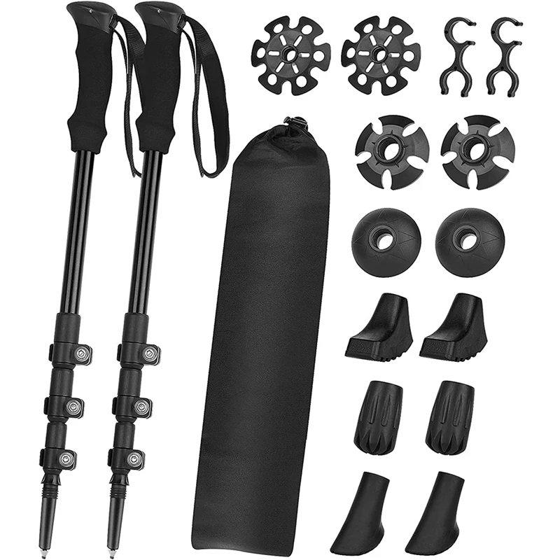 

Trekking Poles Aluminum Alloy Walking Sticks With Quick Locks Telescopic Ultralight Hiking Poles For Men Women