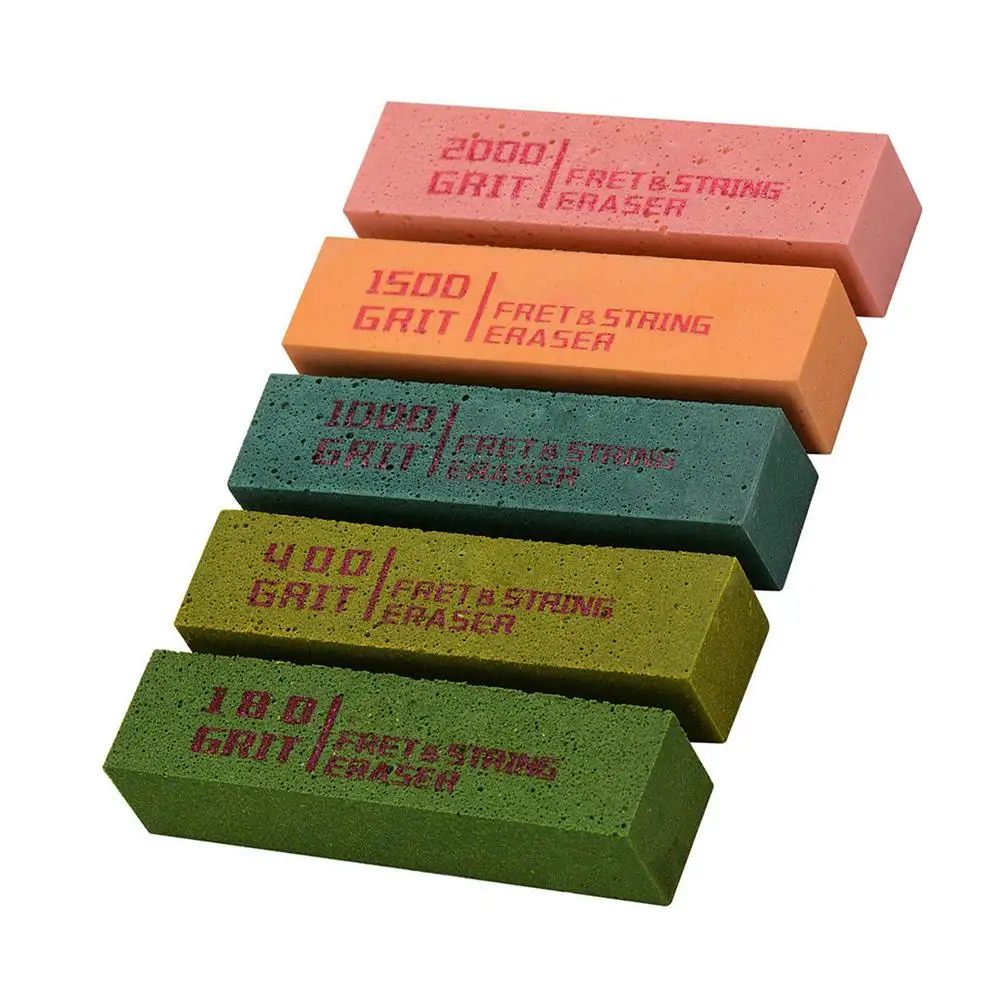 

5 PCs String Fret Derusting Tools Abrasive Rubber Block Fret Wire Erasers For Cleaning Guitar Bass Ukulele Fret