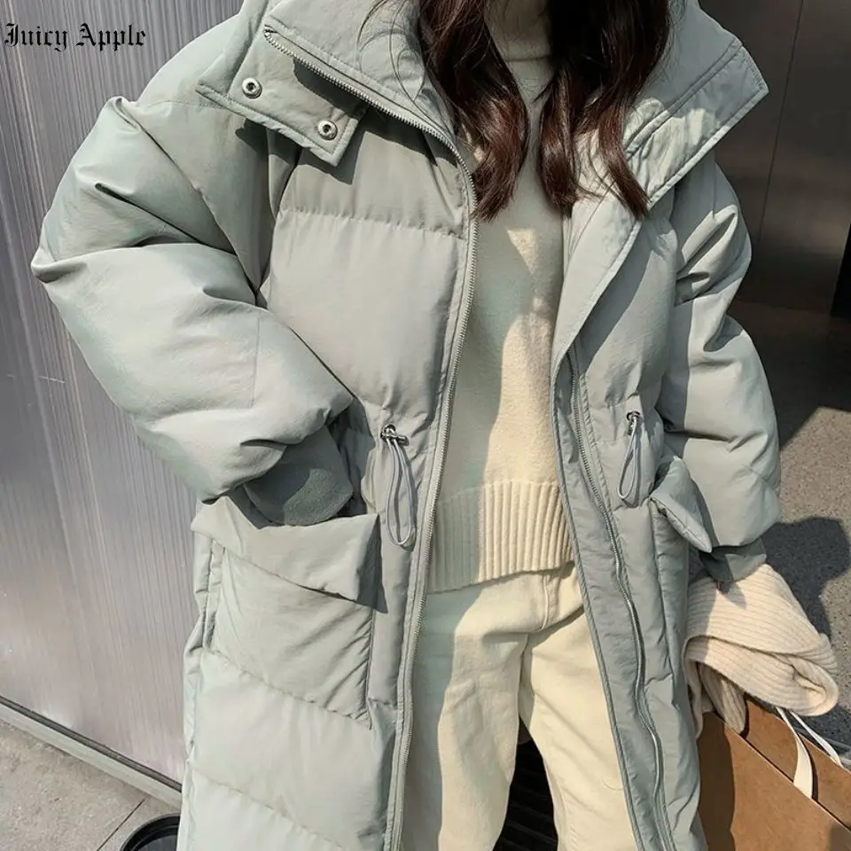 Women's Winter Jackets 2022 Long Hooded Padded Female Coats High Quality Warm Streetwear Zipper Pockets Outwear Womans Parkas