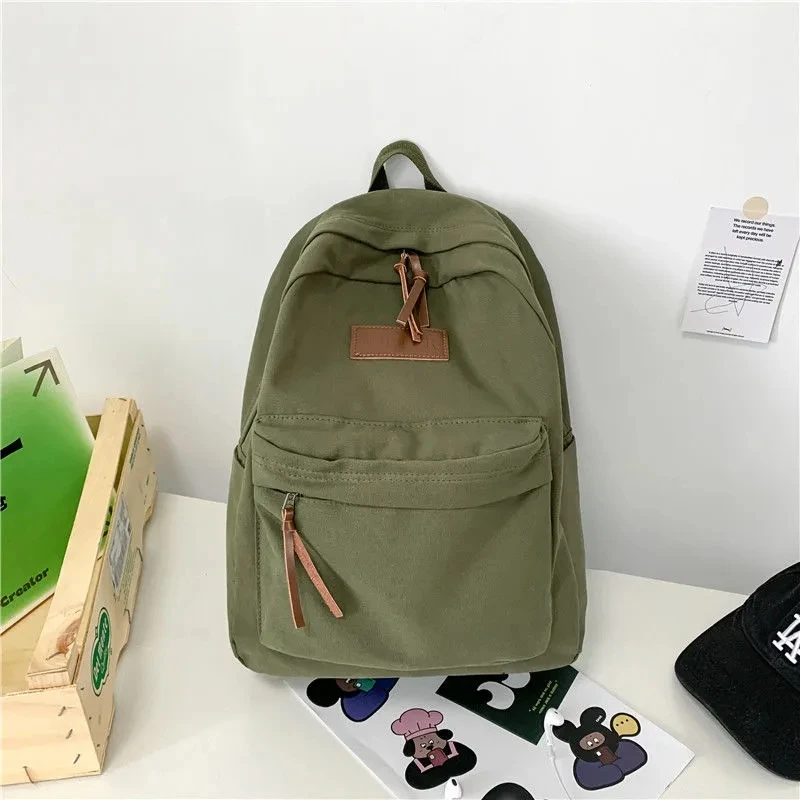 

Dropshipping canvas male college students retro backpack female shoulder travel bag school bags for boys backpack women