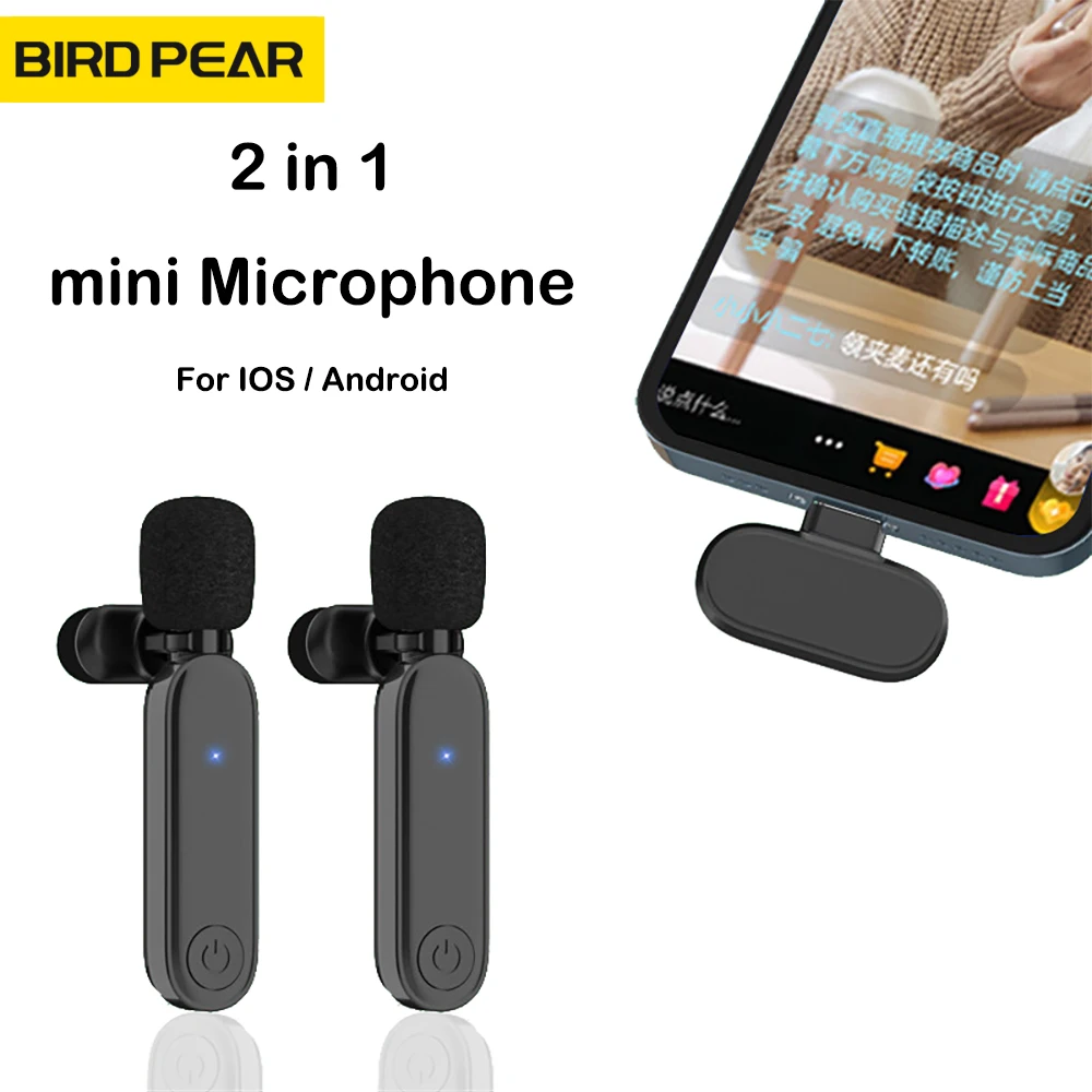 

Беспроводной петличный микрофон, портативный микрофон для записи видео, мини-микрофон для IPhone, Android, микрофон для прямой трансляции