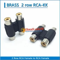 double row dual rca female to rca female audio and video connection brass lotus av plug rf connector extension conversion
