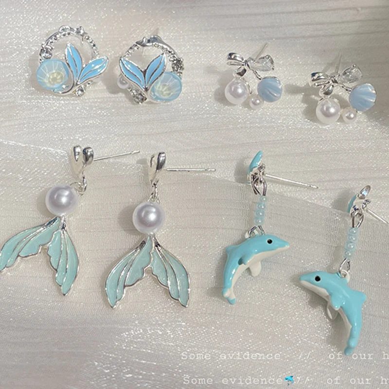 Милые синие серьги KADRUFI с морскими звездами и для женщин милые женские пляжным