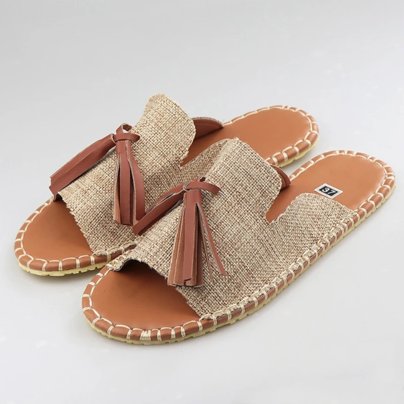 

Сандалии женские на плоской подошве, с бахромой, в стиле ретро