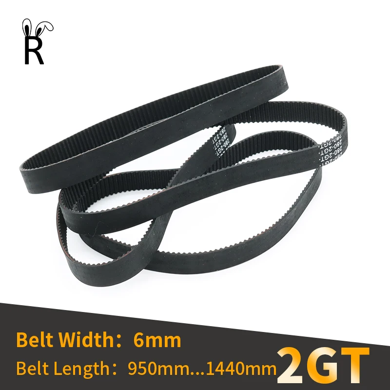 

2GT Rubber Closed Loop Timing Belt Width 6mm Length 950 960 976 1000 1140 1340 1360 1440mm GT2 Drive Belt Conveyor Toothed Belt