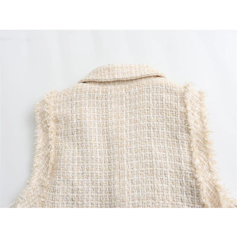 Весенняя Женская Короткая Элегантная Куртка Повседневный Жилет Из Полиэстера С