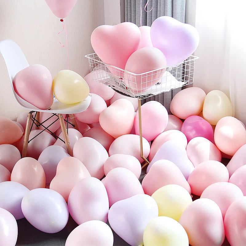 

Шары воздушные латексные матовые разных цветов, 100 шт., воздушные шары в форме сердца