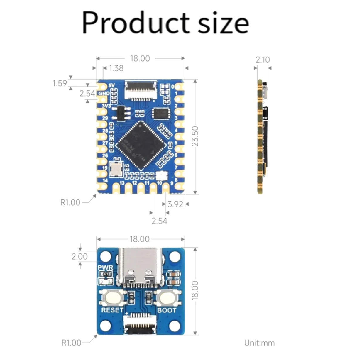 Для Raspberry Pi Pico RP2040-Tiny плата разработки на плате с USB-портом RP2040