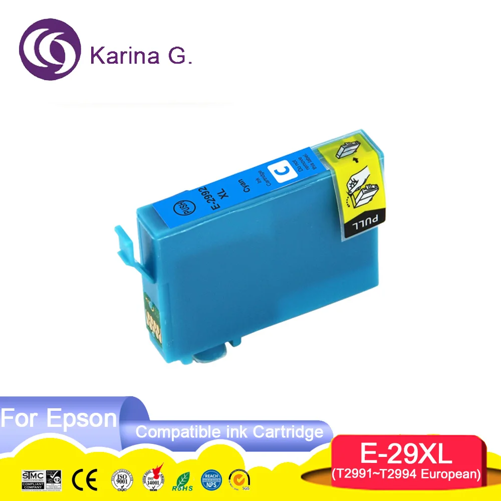 Фото Европейский 29XL 29XL T29XL T2991 T2992 T2993 T2994 Совместимый цветной струйный картридж для принтера Epson XP255 XP-235 XP-332 №5