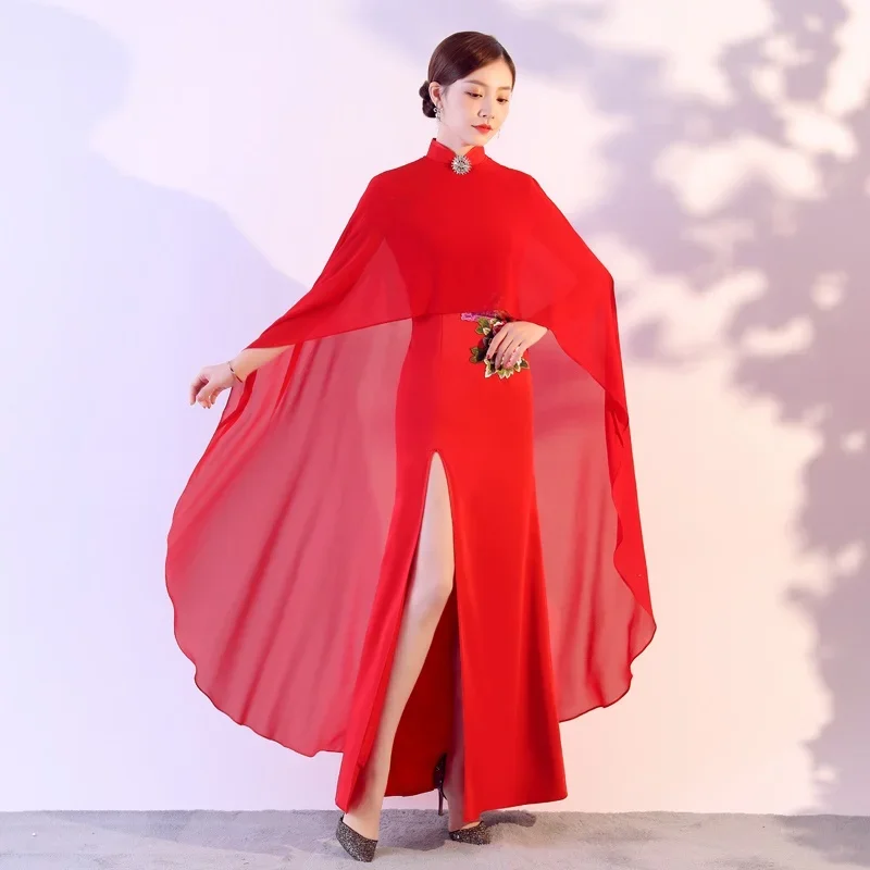 2024 традиционное китайское платье Qipao Восточный Костюм платья с разрезом и