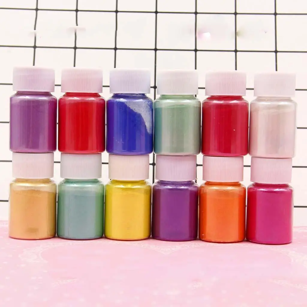 

12 Bottles Pearlescent Mica Powder Pearl Pigment for DIY Soap Coloring