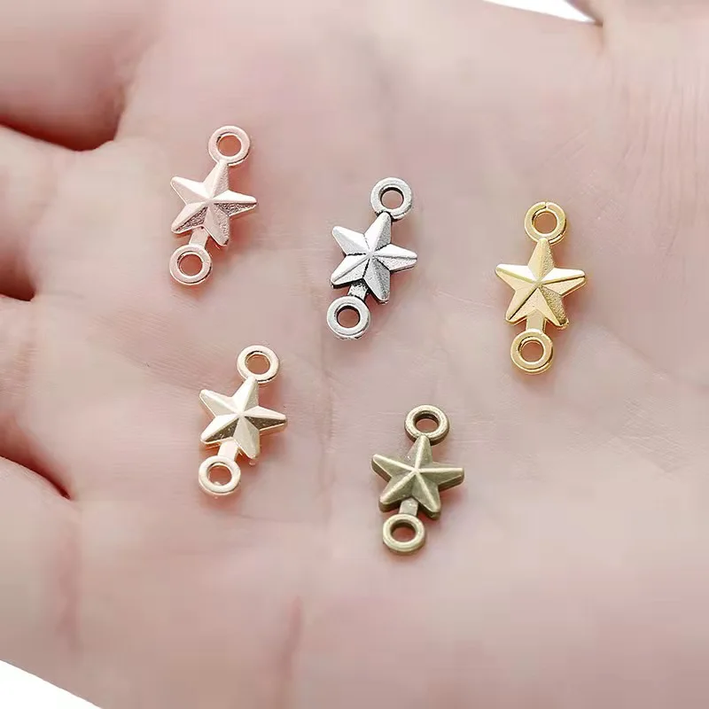 

40pcs/lot 15x11mm Zinc Alloy Antique Silver Stereoscopic Alloy Star DIY Charms Pendants
