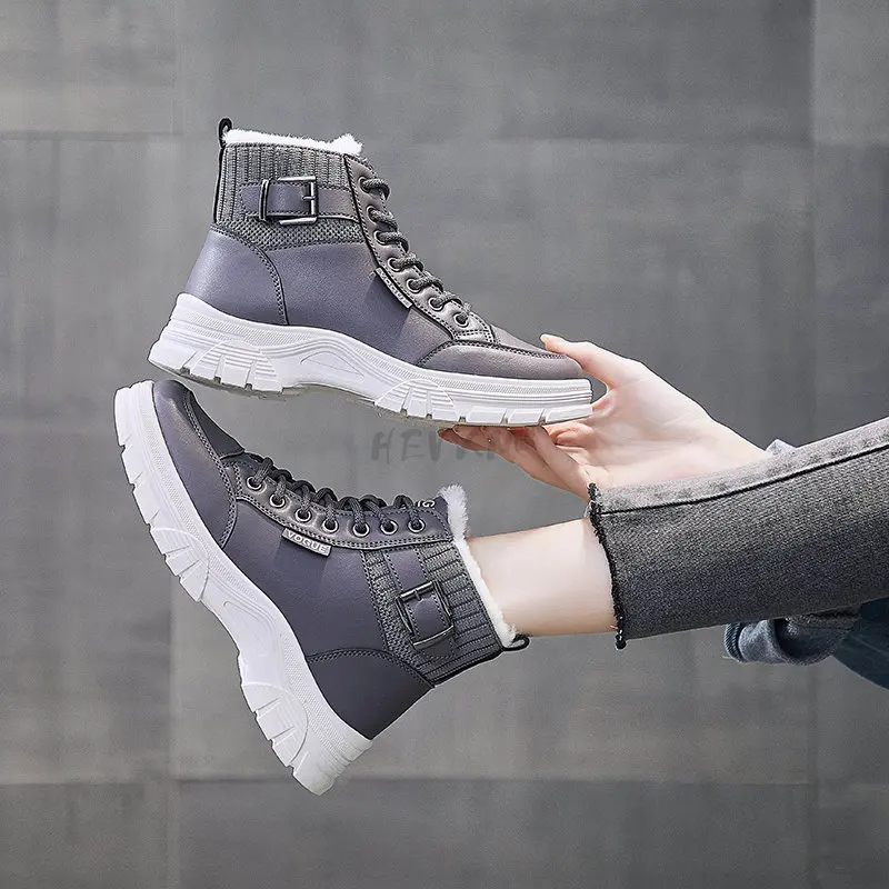 Cotton Shoes Women 2023 New Winter Plus Velvet All-match Student Thick-soled Thickened Warm Snow Women's Cotton Boots