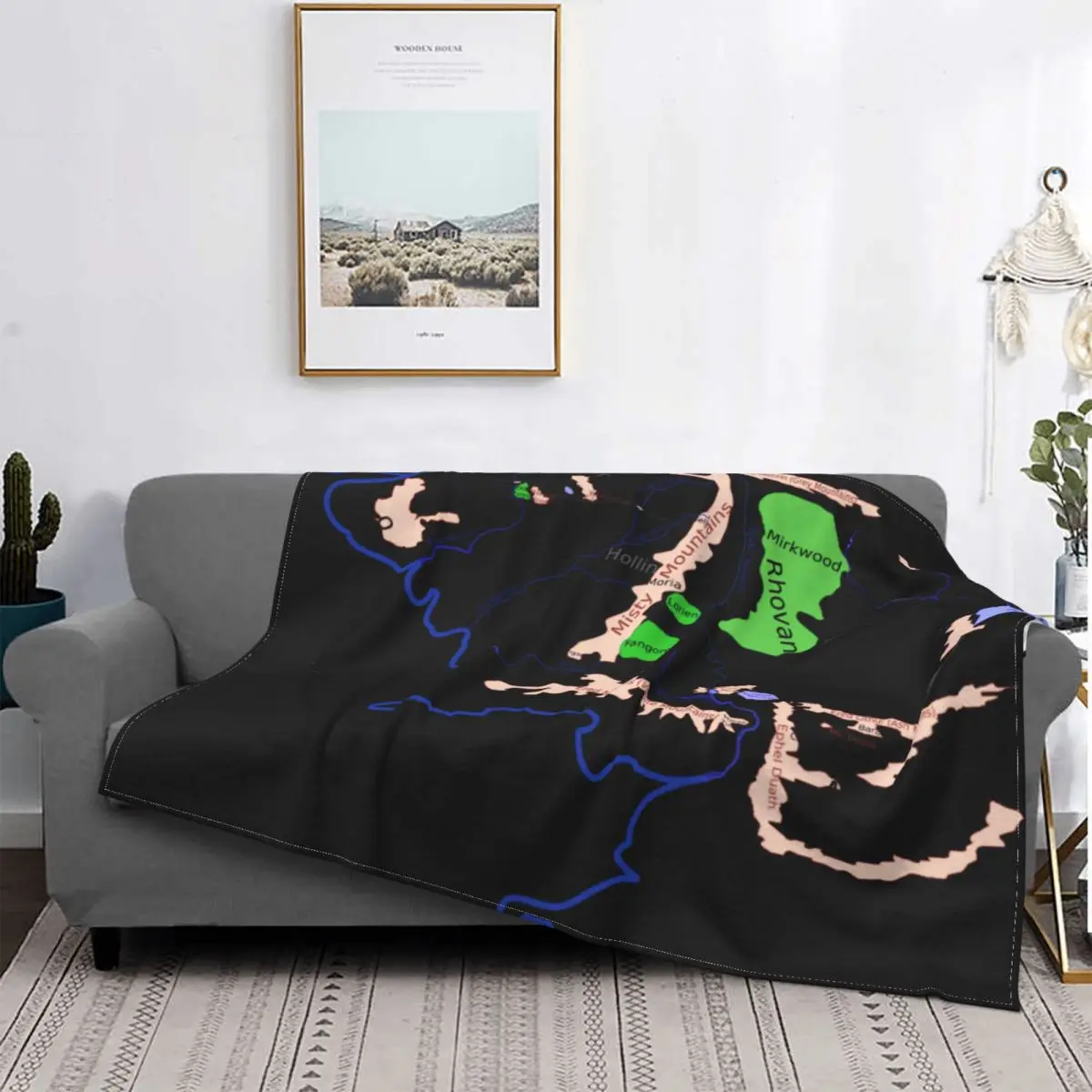 Tolkien карта средней земли одеяло покрывало клетчатое дизайнерское Одеяло детский